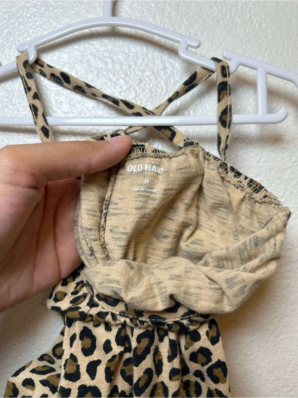 Old Navy Cheetah Print Jumpsuit Toddler Girl Size 3T  With Pockets